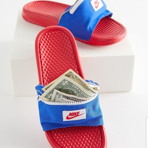 Nike Other - Nike JDI Fanny Pack Red and Blue Slides